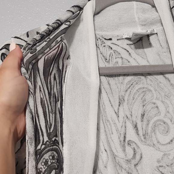 ALBERTO MAKALI Open Front Knit Cardigan Size XL ART TO WEAR Flowy Abstract Artsy - Picture 3 of 12